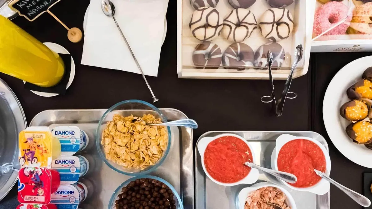 Desayuno, opciones dulces y saladas